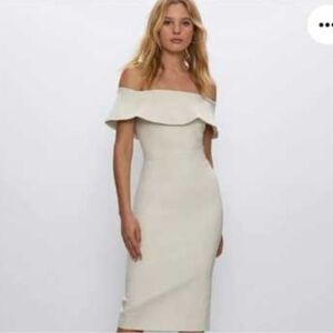 Babaton Strapless Cream Dress